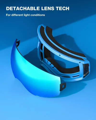 Miniatura 6 de ZIONOR X7 - Gafas de esquí y snowboard para hombres y mujeres, antivaho con protección UV, diseño esférico de doble lente