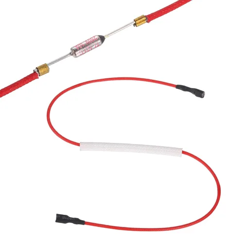 Miniatura 15 de MECCANIXITY Fusible de temperatura universal para olla arrocera, 168.8 °F 10 A 250 V Fusible térmico de metal con ambos terminales de fibra