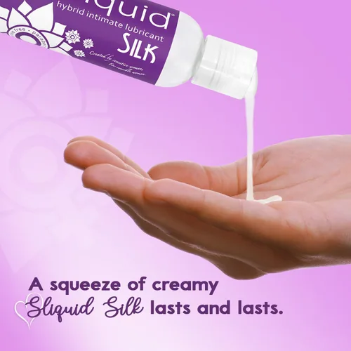 Miniatura 4 de Lubricante íntimo de seda Sliquid, tamaño de viaje - Lubricante híbrido a base de silicona y agua para mujeres, hombres y parejas, hipoalergénico