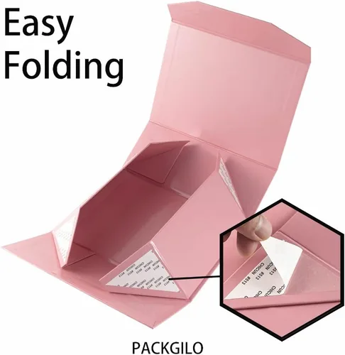 Miniatura 3 de 5 cajas de regalo rosas de 9.5 x 7 x 4 pulgadas con tapas para regalos, caja de regalo magnética, pequeñas cajas de regalo para embalaje, propuesta