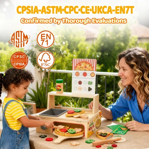Miniatura 7 de Juego de comida de madera para niños, juego de hamburguesas de juguete de comida rápida, accesorios de cocina para niños pequeños, regalo de comida