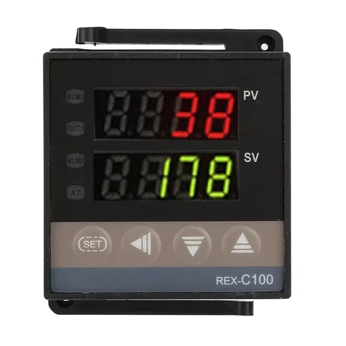 Miniatura 4 de REX C100 PID Controlador de temperatura, alarma de 32.0 °F ~ 2,372.0 °F LED PID controlador de temperatura Kit de termostato AC 110V -240V