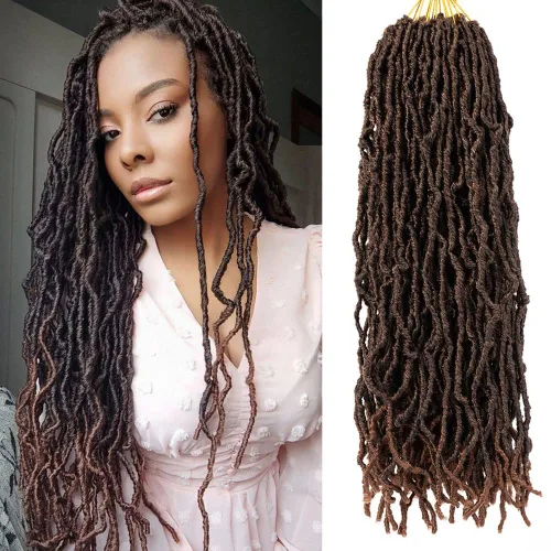Miniatura 28 de Umylar - Paquetes de 7 rastas sintéticas de ganchillo de 24 pulgadas / 61 cm., extensiones de rastas suaves de diosa, cabello sintético de ganchillo