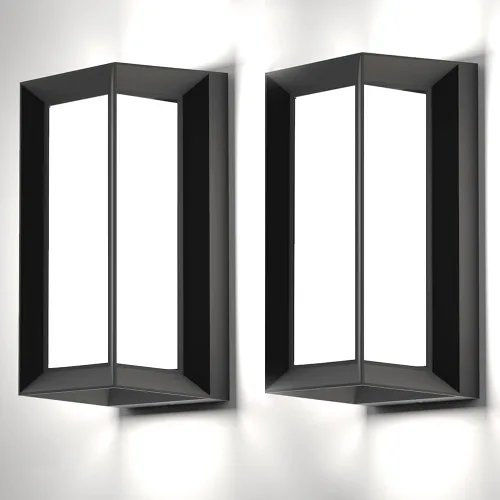 Miniatura 10 de Sytmhoe Aplique de pared para exteriores, 24 W, 5000 K, luz diurna, luz exterior de aluminio blanco, montaje en pared Ip65 impermeable, luz LED