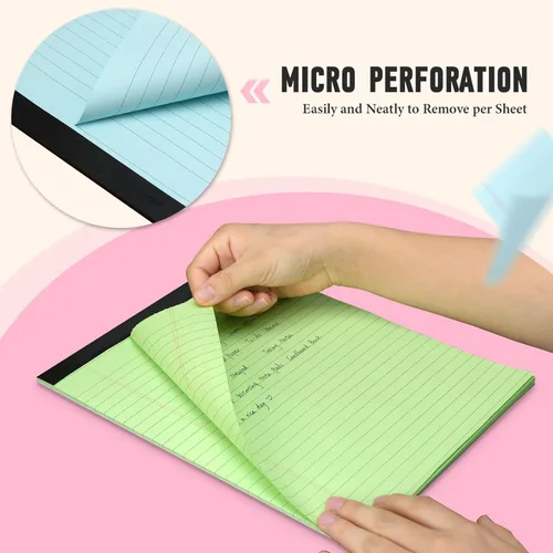 Miniatura 5 de Blocs de Notas Legales de 8.5 x 11 pulgadas, Blocs de Notas Legales de Colores, Rayado Ancho, Paquete de 10 Blocs de Notas de 8.5 x 11, Blocs