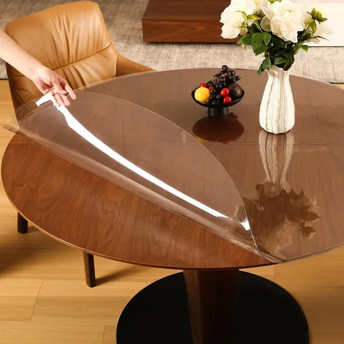Miniatura 10 de ETECHMART Protector de mesa de plástico transparente rectangular de 12 x 24 pulgadas, protector de mesa grueso impermeable transparente para mesa