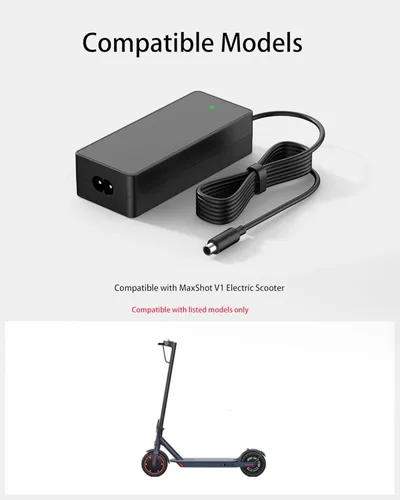 Miniatura 4 de VHBW Cargador de 42 V para scooter eléctrico MaxShot - Compatible con scooter eléctrico MaxShot V1, adaptador de batería inteligente fuente