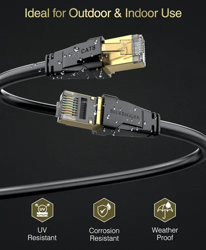 Miniatura 2 de BlueRigger Cable Ethernet CAT 8 para exteriores, 25 pies
