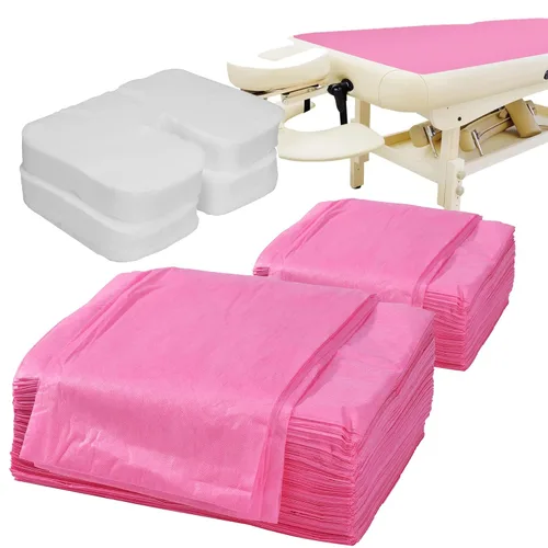 Uralili El juego de 200 sábanas desechables no tejidas para mesa de masaje, incluye 100 piezas de 31 x 71 pulgadas, sábana de masaje suave y fundas