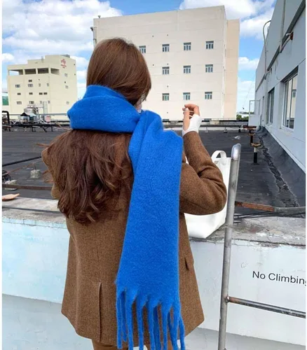 Miniatura 116 de Bufanda grande y gruesa de gran tamaño, esponjosas, de lana grande, gruesa, cálida para invierno