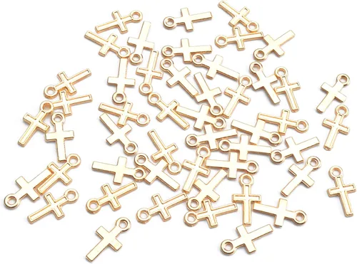 Miniatura 2 de 50 piezas de mini dije de cruz de metal para hacer joyas, encontrar collares, pulseras, aretes, llavero, idea de regalo de bricolaje, accesorios