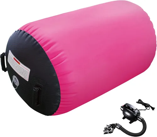 Miniatura 12 de Rodillo de aire para gimnasia, colchoneta inflable para rodillos de aire, equipo de gimnasia, cilindro de equilibrio con bomba para yoga