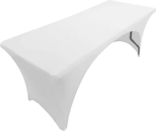 Miniatura 14 de Mantel de elastano color burdeos de 6 pies para mesa plegable rectangular ajustable