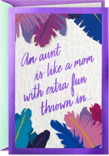 Hallmark Tarjeta del día de la madre para tía (extra divertida) de sobrina o sobrino, tarjeta de cumpleaños de tía, pensando en ti, solo porque