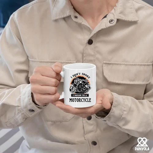 Miniatura 5 de Panvola Taza de café de cerámica con texto en inglés "I Don't Snore I Dream I'm A Motorcycle Gifts For Biker Rider Motor Bike Lover For Dad Uncle