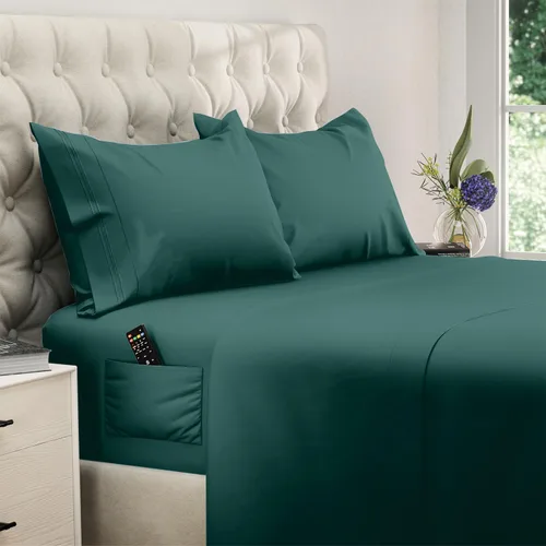 Miniatura 22 de DREAMCARE Juego de sábanas California King, 6 piezas, sábanas refrescantes para cama, sábanas Cal King de hasta 21 pulgadas de profundidad, 02
