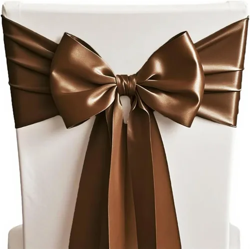Miniatura 16 de 50 Bandas y Lazos de Satén Azul Bebé para Sillas para Decoración de Bodas, Fiestas de Cumpleaños y Fiestas - Cintas de 7x108 Pulgadas, Lazos
