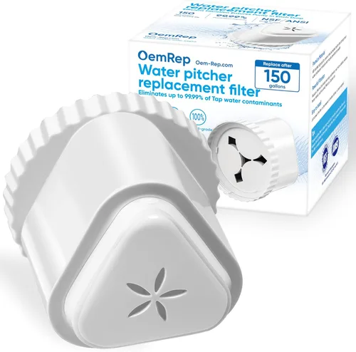 1 paquete de filtro de repuesto para jarra de filtro de agua EPIC, jarra de filtro de agua compatible con Aquagear Seychelle, sin BPA. Elimina