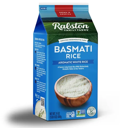 Miniatura 2 de Ralston Family Farms Arroz Basmati, caja de 24 onzas: 6 unidades, cultivado en Estados Unidos, sin OMG, naturalmente sin gluten