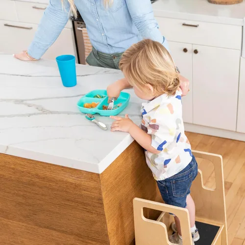 Miniatura 10 de ECR4Kids My First Meal Pal Cucharas de acero inoxidable, cubiertos para niños pequeños, blanco, gris claro, paquete de 3