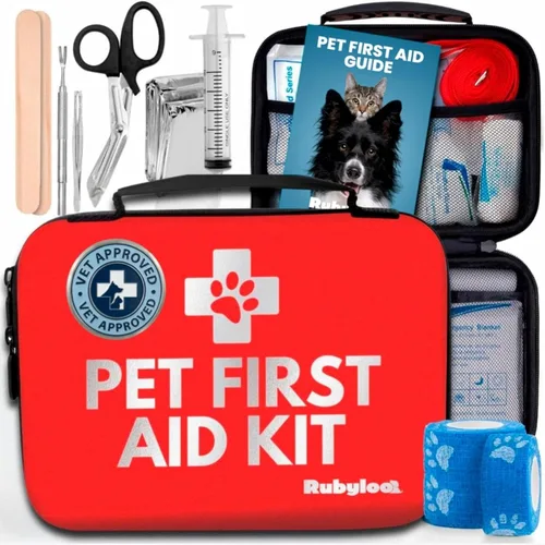 Miniatura 9 de Kit de primeros auxilios para perros para senderismo y viajes - Suministros de emergencia aprobados por veterinarios - Guía de primeros auxilios