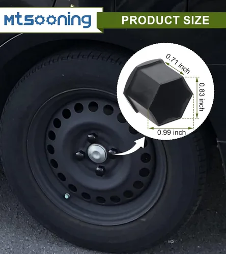 Miniatura 2 de 21 tapones para tuercas de rueda de automóvil, cubiertas universales de 0.83 pulgadas, protector de cabeza de perno de cubo automático con clip