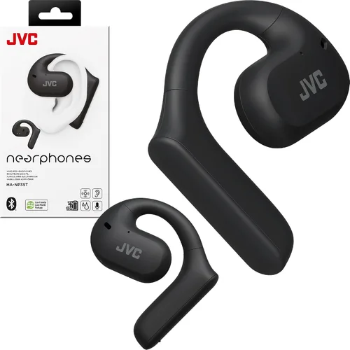 JVC Nearphones Auriculares inalámbricos de oreja abierta con controladores grandes de 0.63 pulgadas para un sonido potente, uso de una sola oreja y