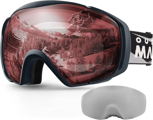 Miniatura 18 de OutdoorMaster Gafas de esquí con cubierta, gafas de nieve para snowboard OTG antivaho
