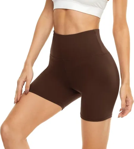 HIGHDAYS Pantalones cortos de ciclista de 5 pulgadas para mujer, cintura alta, control de abdomen, elástico, elastano, entrenamiento, yoga, correr,