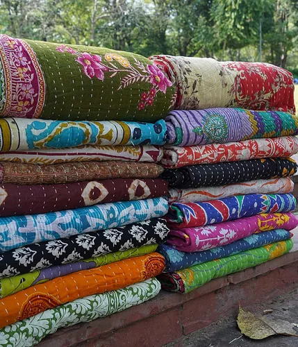 Miniatura 5 de Boho Sanskriti Colcha India, Colchas Vintage, Mantas, Ralli, Lote Kantha Cubrecama Reversible, Cubrecama, Manta, Manta de Algodón, Gudari - Piezas