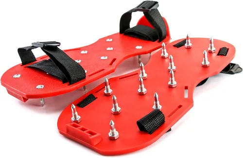 QWORK Zapatos Gunite con pinchos cortos de 3/4 pulgadas, perfectos para pisos epoxi, superposiciones, instalación de cubierta, color verde (par)