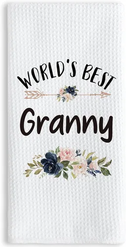 Miniatura 13 de TNUW Best Grandma - Toallas de cocina de 16 x 24 pulgadas, la mejor flor de Abuela del mundo, suave y absorbente, toalla de cocina, toallas de mano