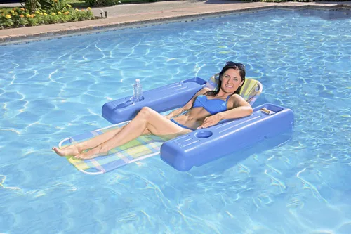 Miniatura 2 de Poolmaster Tumbona flotante retro caribeña para adultos, a cuadros