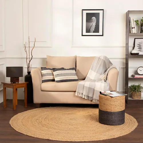 Miniatura 33 de RedEarth · Alfombra rectangular - 2'x3' de yute natural trenzada con respaldo antideslizante - Alfombra boho tejida a mano para dormitorio, cocina