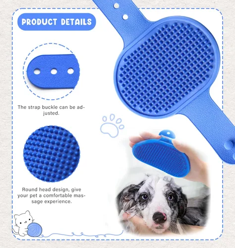 Miniatura 7 de Kit de aseo para mascotas con cepillo deslizante, cepillo de guante de masaje de baño, peine de desprendimiento de mascotas, cortaúñas, juego de 6