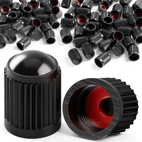 Miniatura 19 de 30 piezas de tapas de vástago de válvula de neumático TPMS, tapas de vástago de válvula de rueda de plástico negro para TR20008 TPMS, tapas