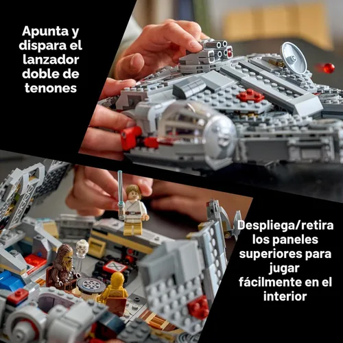 Miniatura 4 de LEGO Star Wars SMART Play: Millennium Falcon Starship Building Toy para niños, juego compatible con 4 etiquetas inteligentes y 4 minifiguras, regalo