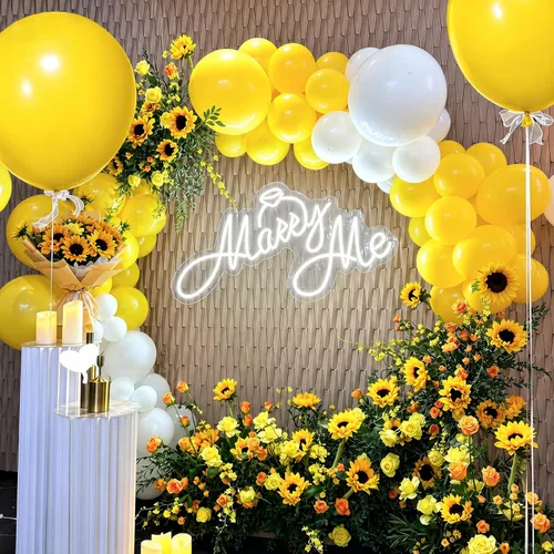 Miniatura 9 de EMART Globos amarillos de 12 pulgadas, globos de látex 100 piezas para fiestas, cumpleaños, bodas, baby shower, graduación, decoración temática