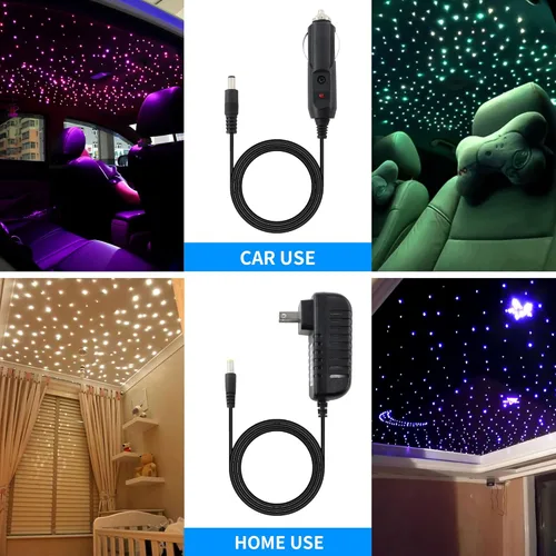Miniatura 5 de ATOKEE Kit de 150 piezas de techo Starlight activado por sonido, hebras de fibra de 0.03 pulgadas y 6.5 pies, luces de estrella de 16 W