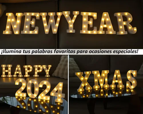 Miniatura 7 de Letras Iluminadas, Luces de Letras LED 26 del Alfabeto, Letra Iluminada Decorativa, Letras de Marquesina LED que Funcionan con Pilas para Fiesta