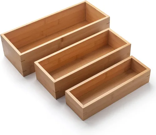 Cesta de baño de bambú de 3 piezas, organizador de baño de madera, bandeja de madera para encimera de tanque de inodoro, decoración del hogar, caja