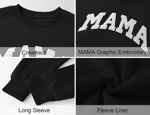 Miniatura 4 de LOMON Sudadera de cuello redondo para mujer, casual, de gran tamaño, sudadera con capucha de manga larga de forro polar