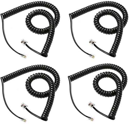 Miniatura 9 de Comtrue Cables de teléfono fijo, cables para teléfono celular, rojo, 11.5 pies sin enrollar, 16 pulgadas en espiral, paquete de 2, compatible