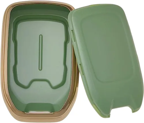 Miniatura 4 de REPROTECTING Funda para llavero de TPU compatible con Chevrolet Suburban Tahoe GMC Yukon Yukon XL HYQ1AA 2014-2021 (negro/verde)