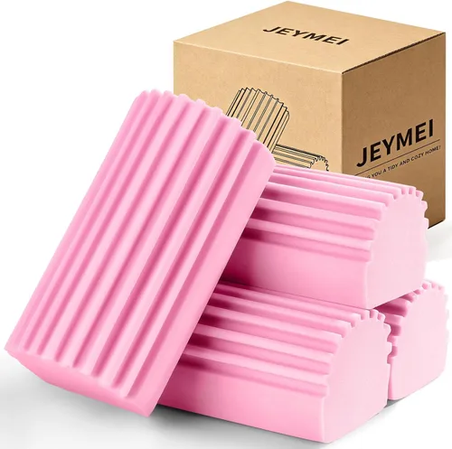 Miniatura 8 de Jeymei Paquete de 2 esponjas húmedas limpias, cepillo de limpieza de esponja, plumero para limpiar persianas, vidrio, zócalos, rejillas