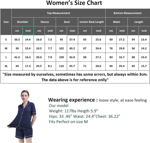 Miniatura 4 de Women's Pajama Sets Bamboo Pajama Button Down Sleepwear Nightwear 2 Piece Pj Set Soft Pjs Lounge Sets
