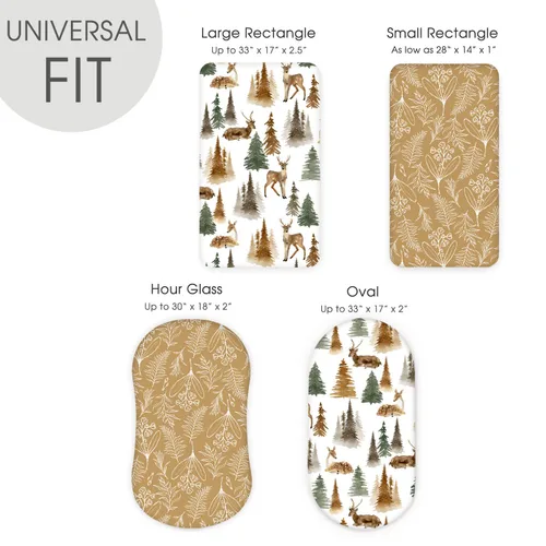 Miniatura 5 de GRSSDER Juego de 2 sábanas ajustables elásticas ultra suaves para moisés, ajuste universal para moisés, colchón rectangular ovalado, elegantes Marrón