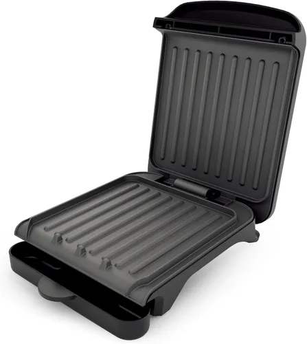 Miniatura 2 de OVENTE Parrilla eléctrica para interiores de 2 porciones y prensa para paninis con revestimiento antiadherente fácil de limpiar, se abre 180 grados
