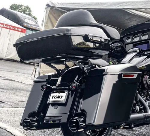 Miniatura 9 de TCMT Alforjas alargadas de 5 pulgadas con llave de cierre para Harley 2014-2024 Touring Road King Electra Street Glide Alforjas Estilo F