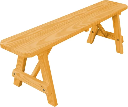 Miniatura 26 de Furniture Barn USA Banco tradicional de pino tratado a presión de 2 pies, tinte de cedro